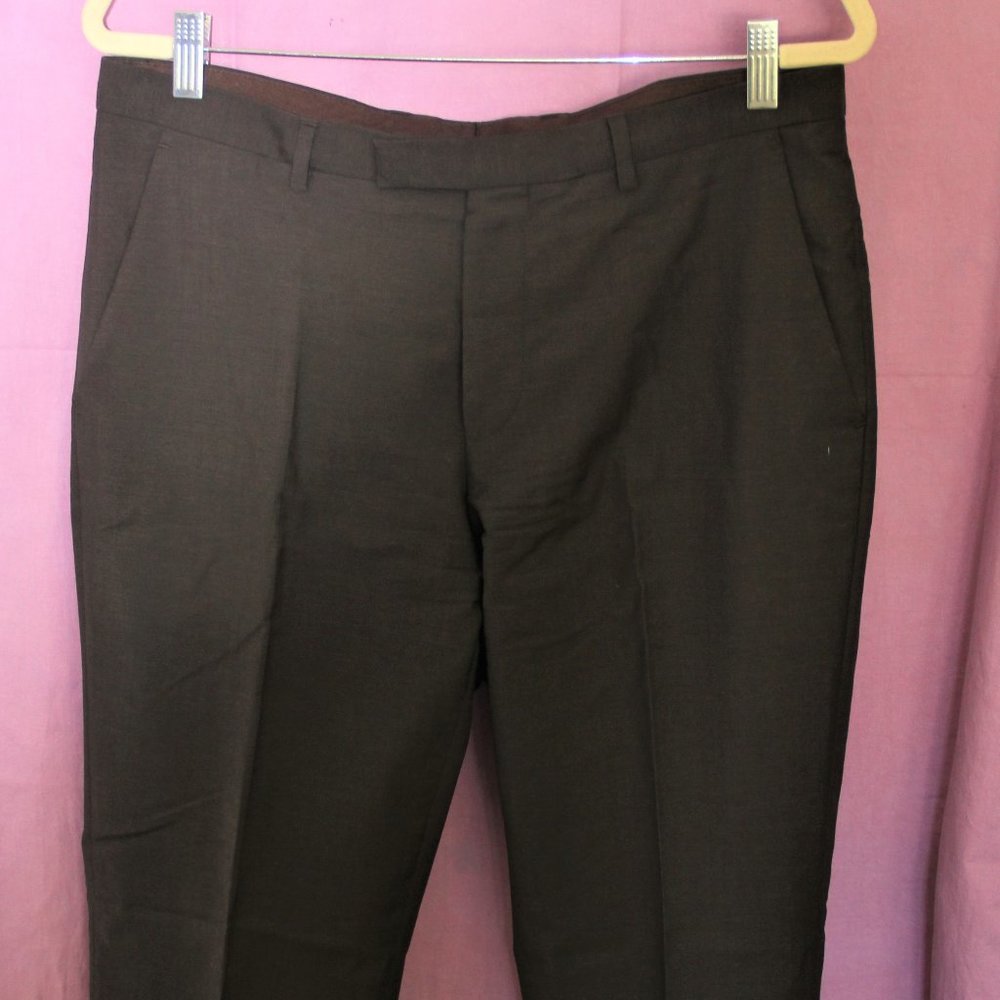 HUGO BOSS Men's Suit Pants, 34 Regular, Dark Gray